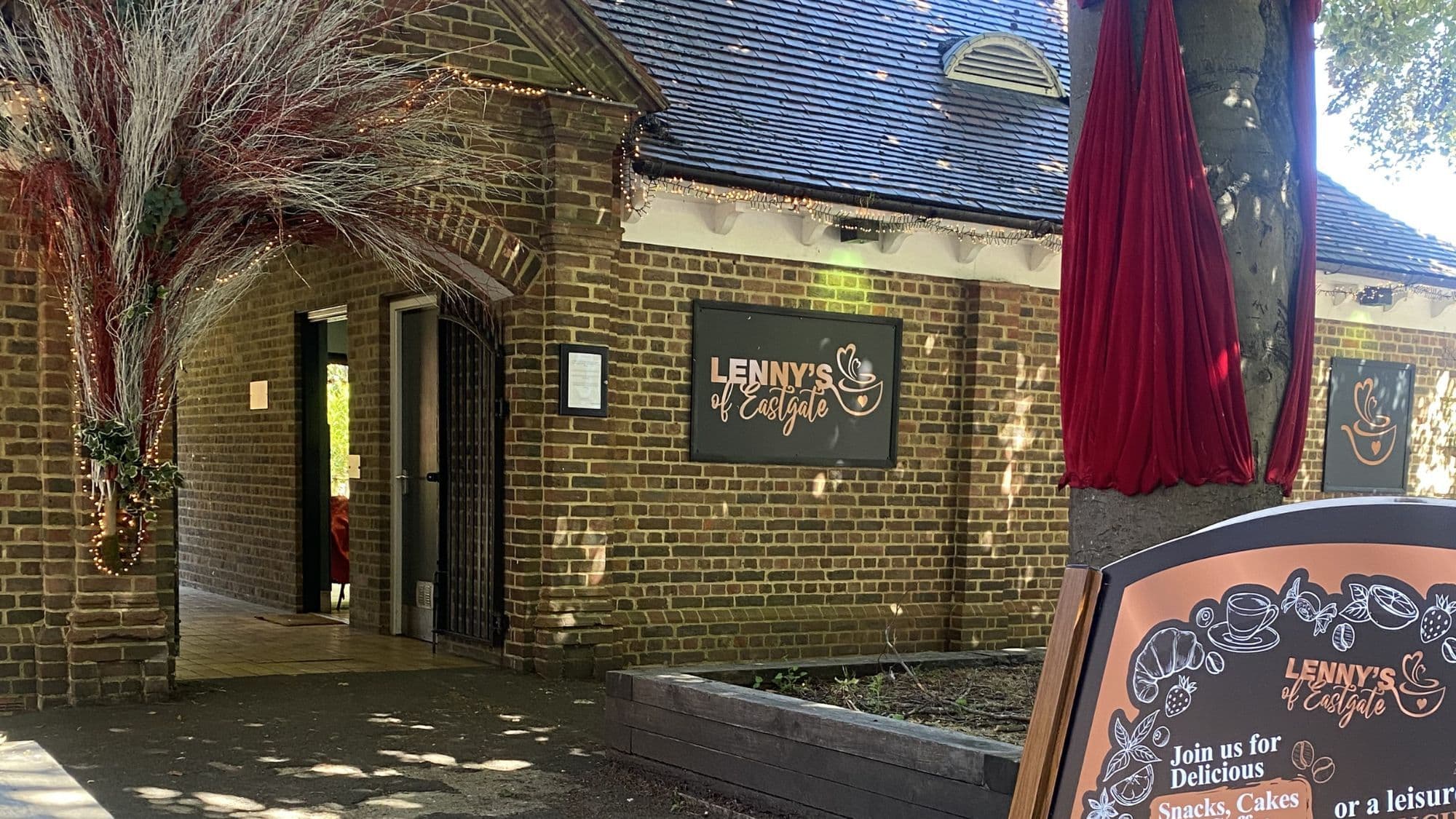 Lenny’s of Eastgate café in its brick building behind Eastgate House in Rochester.
