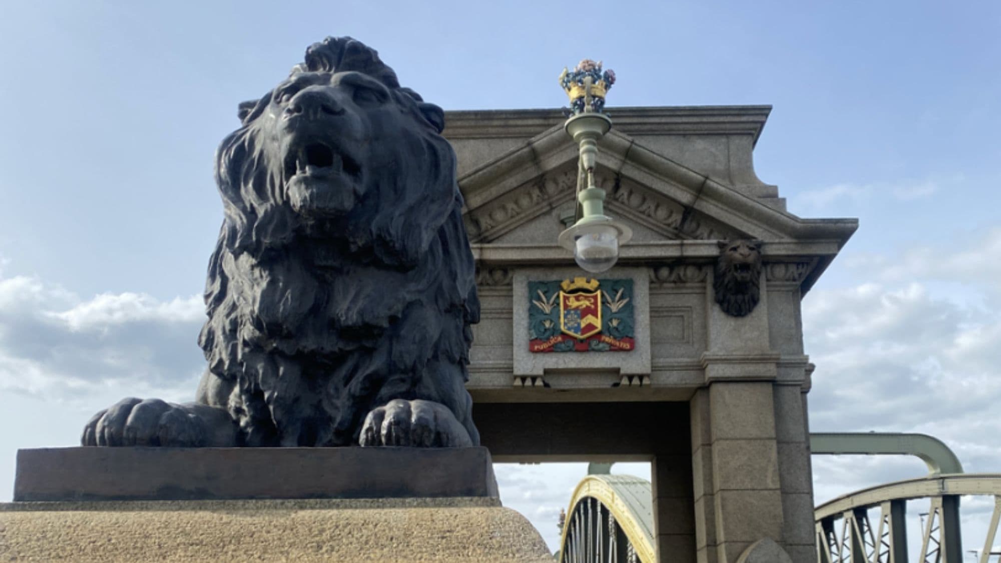 Stone lion statue at Rochester Bridge, Rochester