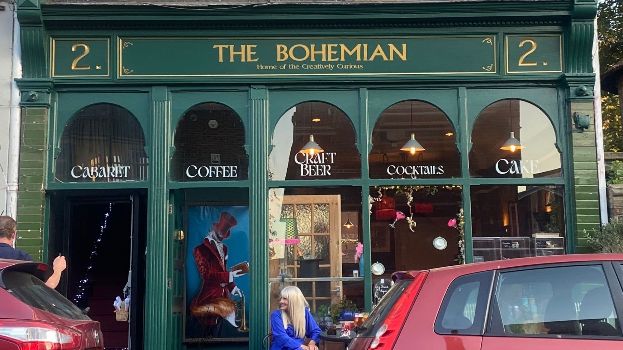 The distinctive green frontage of The Bohemian on Chatham High Street