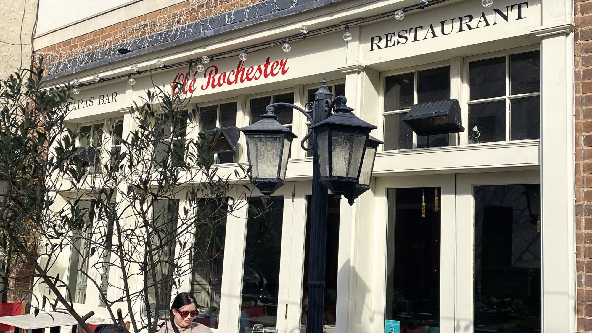 Olé Rochester tapas bar and restaurant exterior on Rochester High Street with outdoor seating